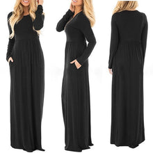 Load image into Gallery viewer, Hirigin 2017 Women Dresses Pure Simple Long Sleeve Fashion Long Maxi Dress Women Dresses Evening Party Fits Outwear