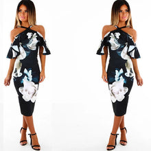 Load image into Gallery viewer, Women Dress Party Summer Office Floral Printed Backless Women Dresses