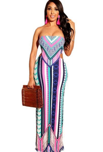 Vintage Digital Women Maxi Long Dresses Vacation Long Women Dresses